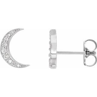 Crescent Moon Shaped Pave Studs
