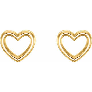 Open Heart Gold Studs