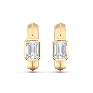 Everywhere Bezel Lab Grown Diamond Huggie in 14k Yellow Gold