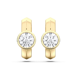 Everywhere Bezel Lab Grown Diamond Huggie in 14k Yellow Gold
