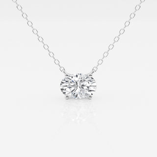 East West Oval Solitaire Pendant
