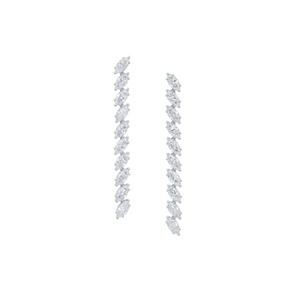Marquise Cut Lab Grown Diamond Dangle Earrings in 14k White Gold