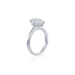 Peek-a-Boo Halo Solitaire Engagement Ring