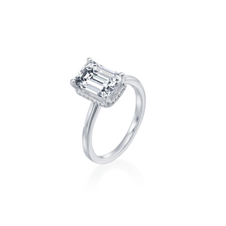 Peek-a-Boo Halo Solitaire Engagement Ring