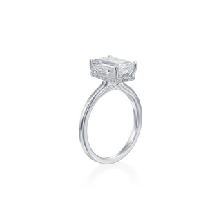 Peek-a-Boo Halo Solitaire Engagement Ring