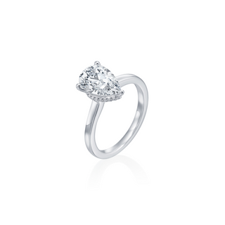 Peek-a-Boo Halo Solitaire Engagement Ring
