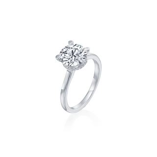 Peek-a-Boo Halo Solitaire Engagement Ring