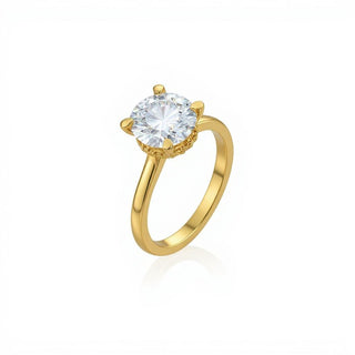 Peek-a-Boo Halo Solitaire Engagement Ring