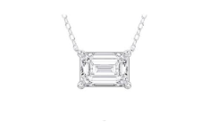 0.50ct Emerald Cut Lab-Grown 14k White Gold Solitaire Pendant