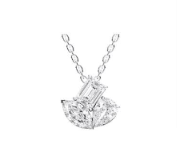 1.50ctw Lab-Grown Three Stone 14k White Gold Cluster Pendant