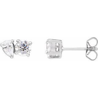 Double Diamond Stud Earrings