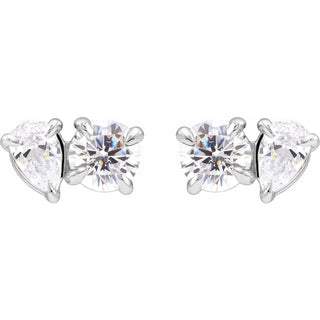Double Diamond Stud Earrings