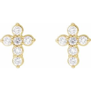 Mini Diamond Cross Stud Earrings