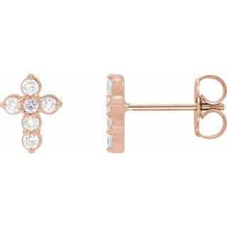 Mini Diamond Cross Stud Earrings