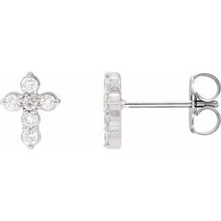 Mini Diamond Cross Stud Earrings