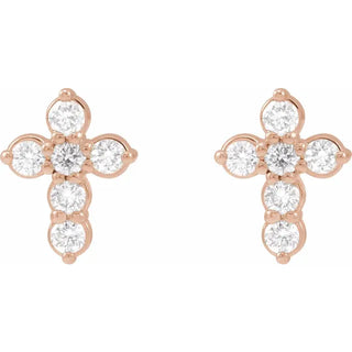 Mini Diamond Cross Stud Earrings