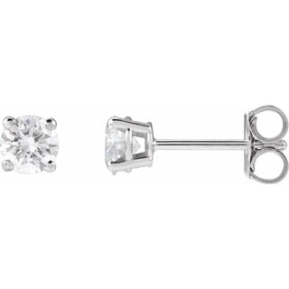 14k White Gold 0.50ctw Round Basket Set Studs