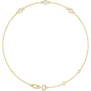 14kYG 1/3 CTW Diamond Bezel 3-Stone Bracelet
