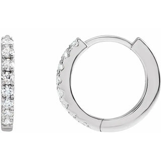 14k White Gold 0.37ctw Lab-Grown Diamond Huggie Hoops