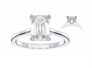 2.00ct Emerald Cut Lab-Grown Diamond Hidden Halo Engagement Ring