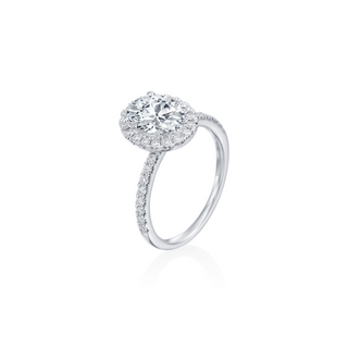 Halo Style Oval Center Engagement Ring
