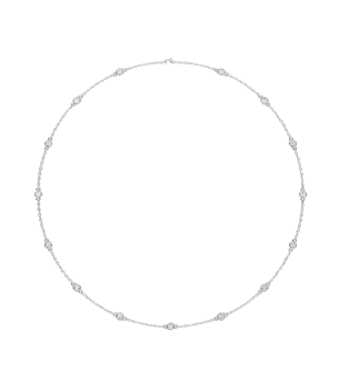 2.00ctw Lab-Grown 14k White Gold Station Necklace
