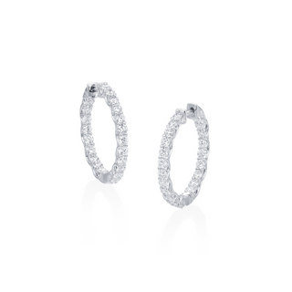 3ct Inside-Out Lab Grown Diamond Hoops in 14k White Gold