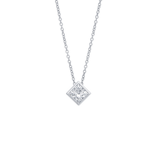 Bezel Set Solitaire Pendant Style Necklace