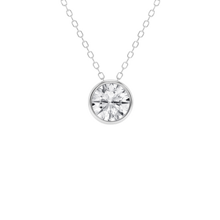 Bezel Set Solitaire Pendant Style Necklace