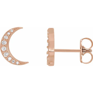 Crescent Moon Shaped Pave Studs