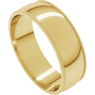 Men's 6mm Yellow Gold Milgrain Men's Wedding Band