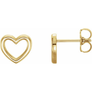 Open Heart Gold Studs