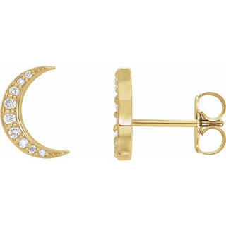 Crescent Moon Shaped Pave Studs