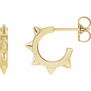 Gold Spike Huggie Earring