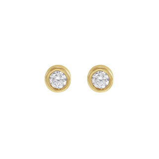 Round Diamond Bezel Set Flatback Studs