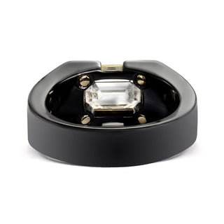 Clarity Diamond™ Emerald Diamond Black Ceramic Ring