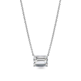 Signature White Gold Emerald Diamond Pendant 