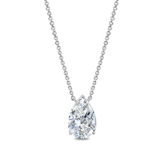 Clarity Diamond™ Signature GIA Certified Lab Grown Pear Diamond Pendant White Gold 3.02 Ct