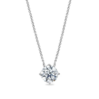 Signature White Round Diamond Pendant