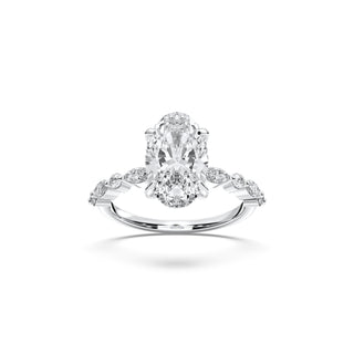 Oval Diamond Band with Marquise and Round Sidestones - 3.40 Cttw.