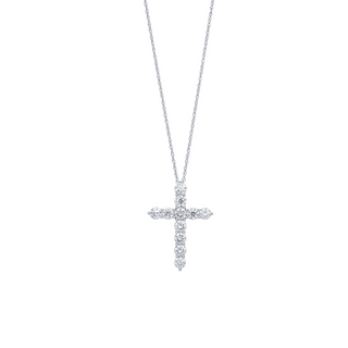 Eleven-Stone Lab Grown Diamond Cross in 14k White Gold
