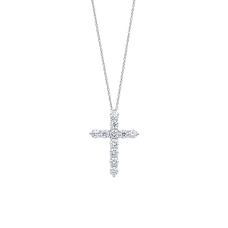 Eleven-Stone Lab Grown Diamond Cross in 14k White Gold