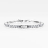 Fancy Shaped Lab Grown Diamond Tennis Bracelet in 14k White Gold