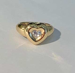 Love is Blind Heart Ring set in Yellow Gold