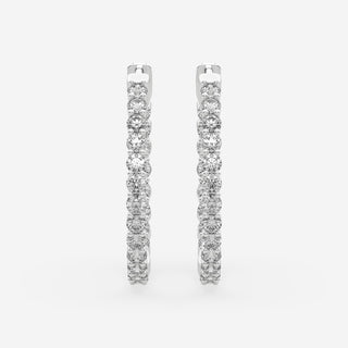 Inside Out Lab Grown Diamond Hoops in 14k Yellow and White Gold