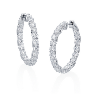 Round Brilliant Cut Inside-Out Diamond Hoops