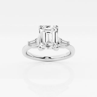 Emerald Cut Engagement Ring with Trapezoid Sides
