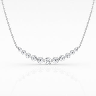 Swooped Graduated Bar Diamond Necklace