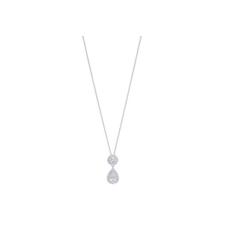 Pear Shaped and Round Brilliant Drop Pendant