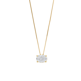 East West Oval Solitaire Pendant